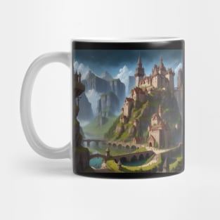 Medieval Village on a Hill Mug